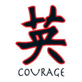 Courage Asian Symbol Temporary Tattoo (1.5"x2")